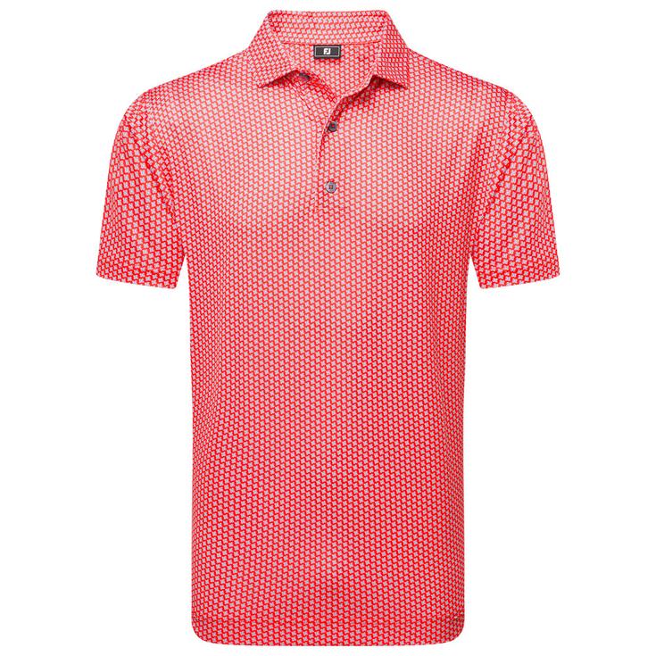 Footjoy Polohemde Houndstooth Geo Lisle Hbiscus Präsentation
