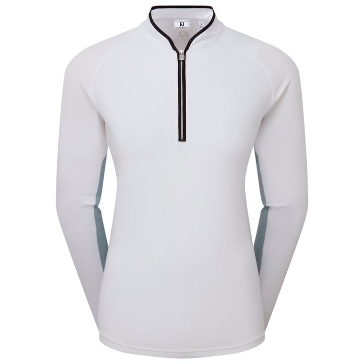 Footjoy Pullover 1/4 Zip Ls Sun Pro Shirt White Präsentation