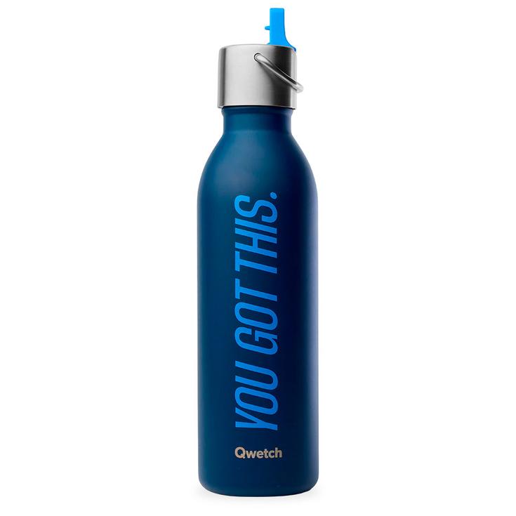 Qwetch Trinkflasche Active 600 ml (Bouchon Sport) Level Up Bleu Nuit Präsentation