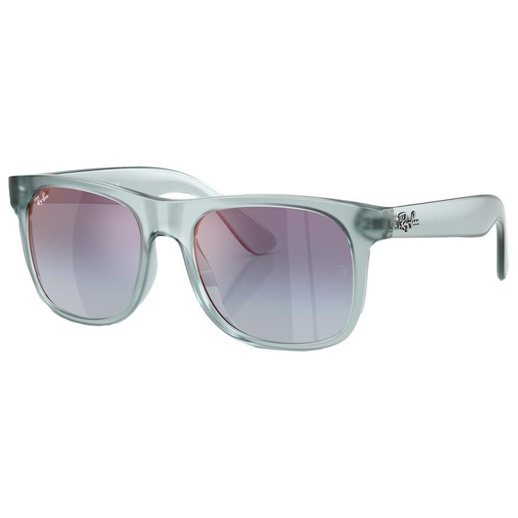 Ray Ban Sonnenbrille RB9069S Justin Kids Polished Translucide Blue Pink Gradient Blue Grey Mirror Präsentation