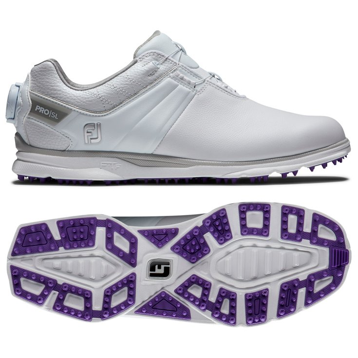 Footjoy Chaussures sans spikes Pro SL Boa Women White Grey Présentation