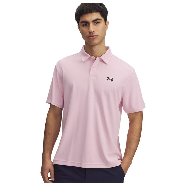 Under Armour T2G Pique Polo Prime Pink Midnight Navy 