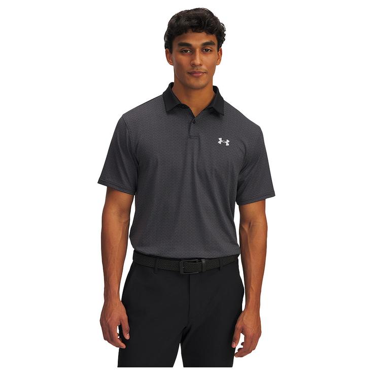 Under Armour Polohemde T2G Printed Polo Black Halo Gray Präsentation