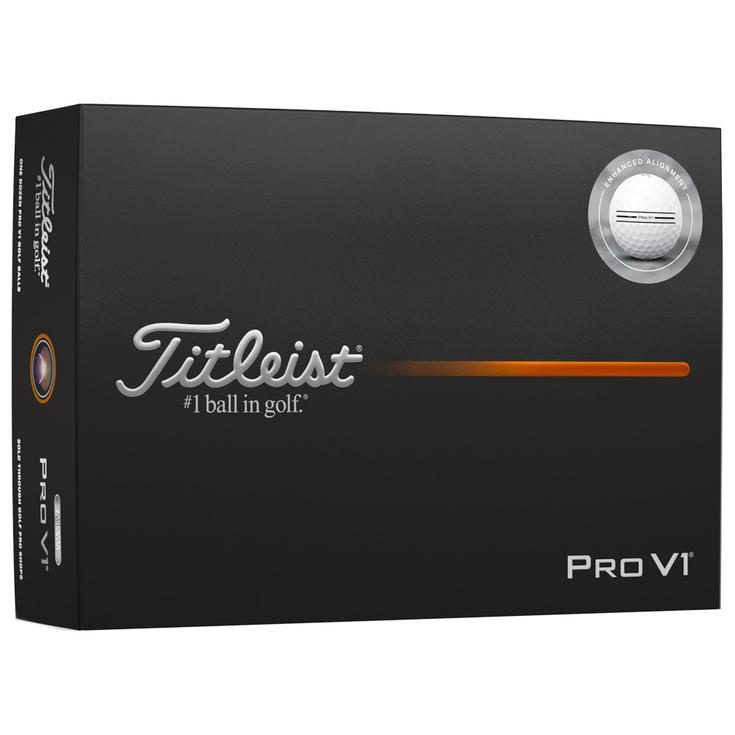 Titleist Neue Golfbälle Pro V1 Elongated Alignement White Präsentation