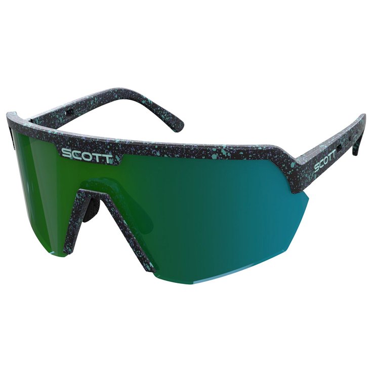 Scott Sonnenbrille Sport Shield Terrazzo Black Green Chrome Präsentation