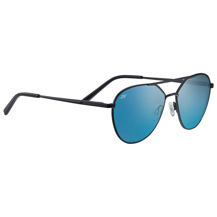 Serengeti Sonnenbrille Odell Matte Black Saturn Polarized Petrol Blue Präsentation