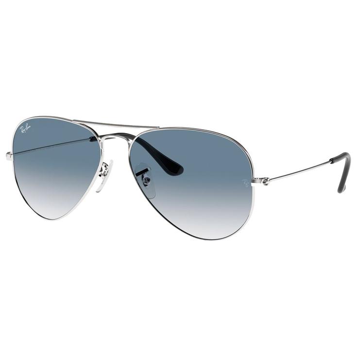 Ray Ban RB3025 Aviator Polished Silver Gradient Light Blue 