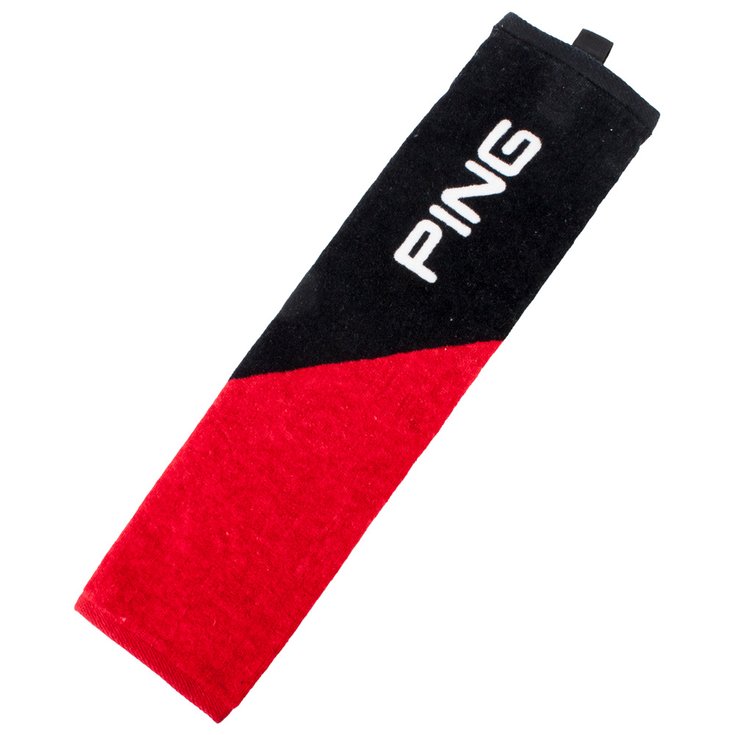 Ping Serviette Tri-Fold Towel Black Red - Sans Présentation