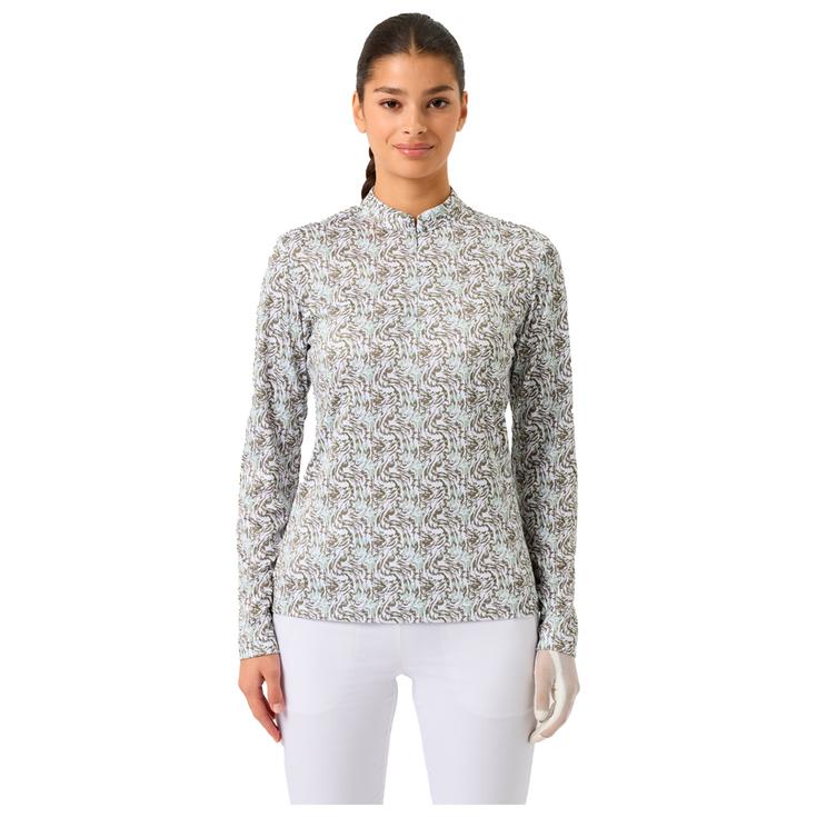 Daily Sports Pullover Dull Printed Ls Half Zip Neck Abstract Swirl Präsentation