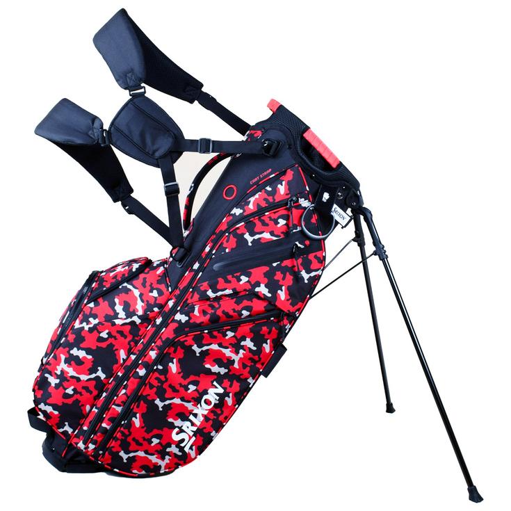 Srixon Standbag (Komplettsatz) Premium Stand Bag Black Red Camo Präsentation