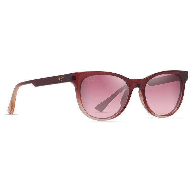 Maui Jim Sonnenbrille Lonomea Shiny Translucide Red Light Pink Maui Rose Minéral Superthin Präsentation