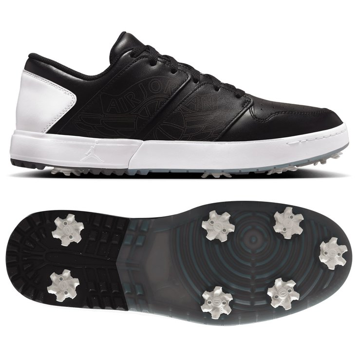 Nike Schuhe mit Spikes Jordan Nu Retro 1 G Black White Cool Grey Präsentation