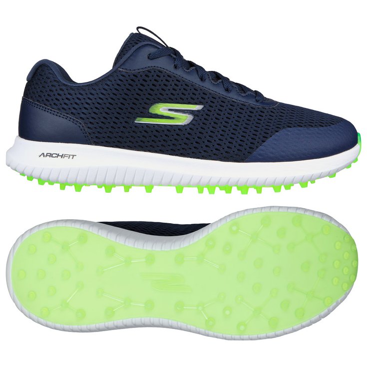 Skechers Chaussures sans spikes Go Golf Max Fairway 3 Bleu Vert Présentation