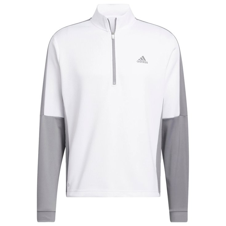 Adidas Pullover Colour Block Quarter Zip Pullover White Grey Präsentation