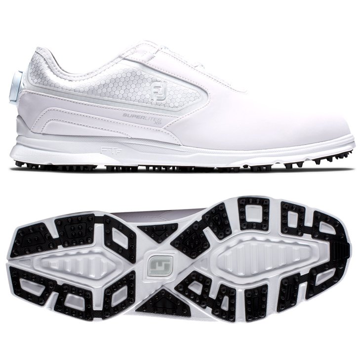 Footjoy Schuhe ohne Spikes Superlites XP Boa White Silver Präsentation