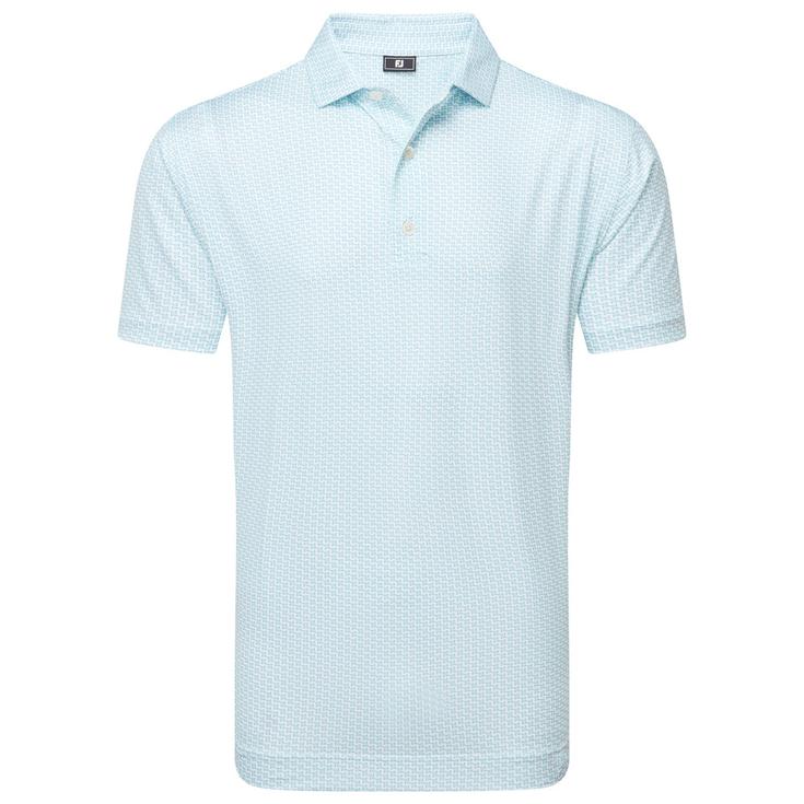 Footjoy Polo Houndstooth Geo Lisle White Présentation