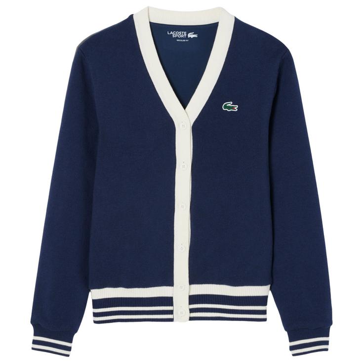 Lacoste Pullover Cardigan Windstopper Marine Farine Präsentation