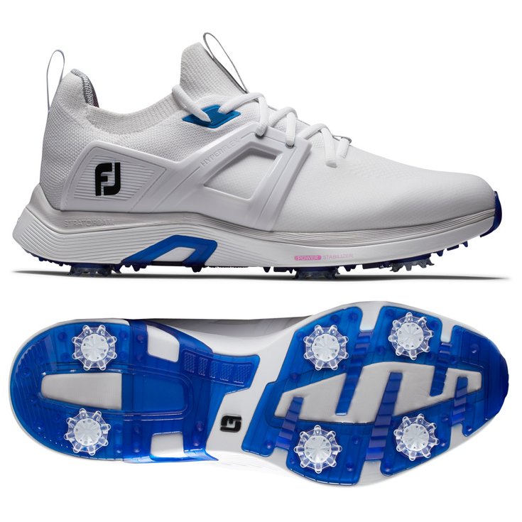 Footjoy Chaussures avec spikes Hyperflex White Blue Présentation