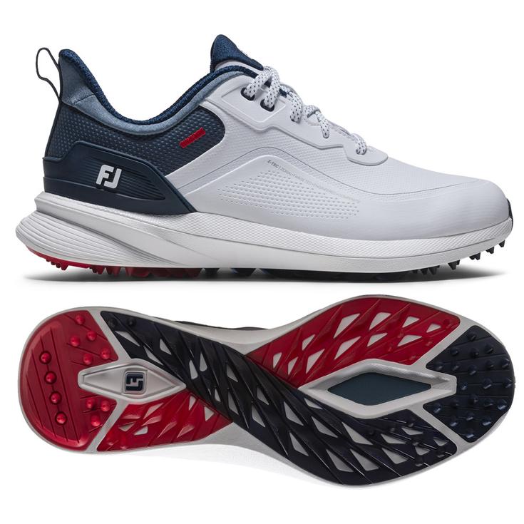 Footjoy Chaussures sans spikes Pro SL White Blue Red Présentation