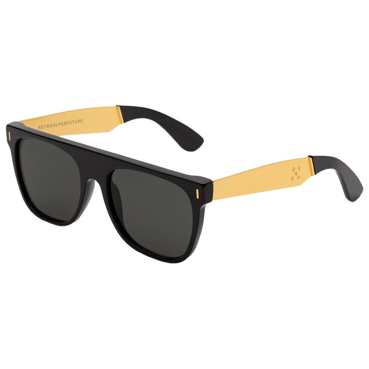 Retro Super Future Sonnenbrille Flat Top Francis Black Black Präsentation