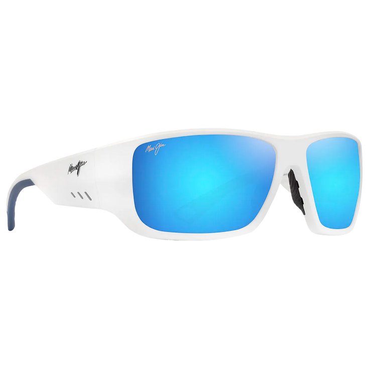Maui Jim Sonnenbrille Keha Blanc Mat Bleu Hawaï Minéral SuperThin Präsentation