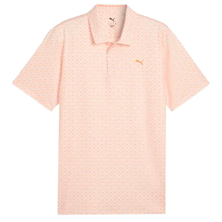 Puma Golf Polohemde Scallop LC Warm White Melon Glow Präsentation