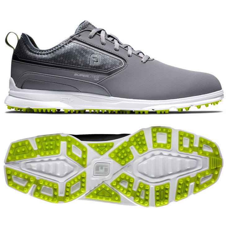 Footjoy Chaussures sans spikes XP SuperLites Grey White Lime Présentation