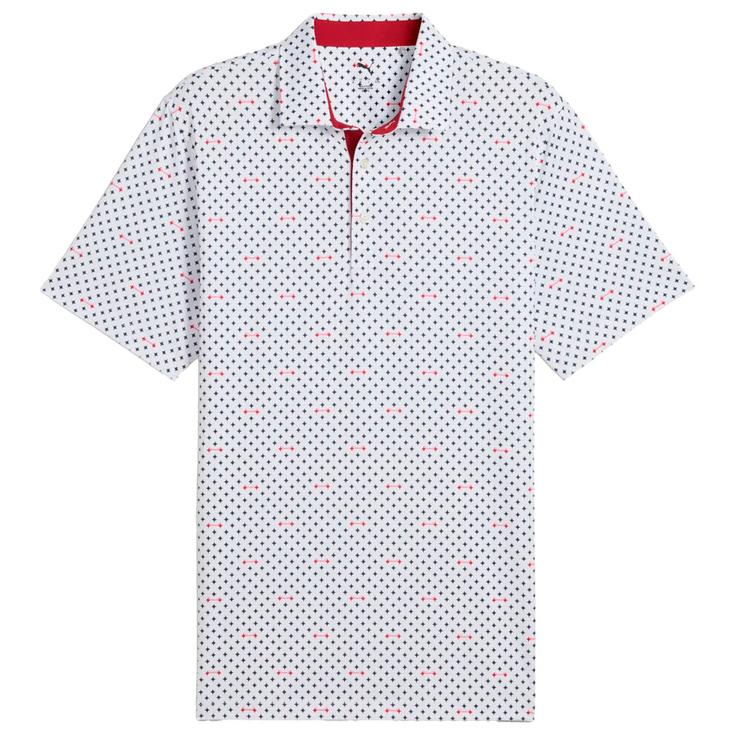 Puma Golf US Open Burgh Polo White Glow Deep Navy 