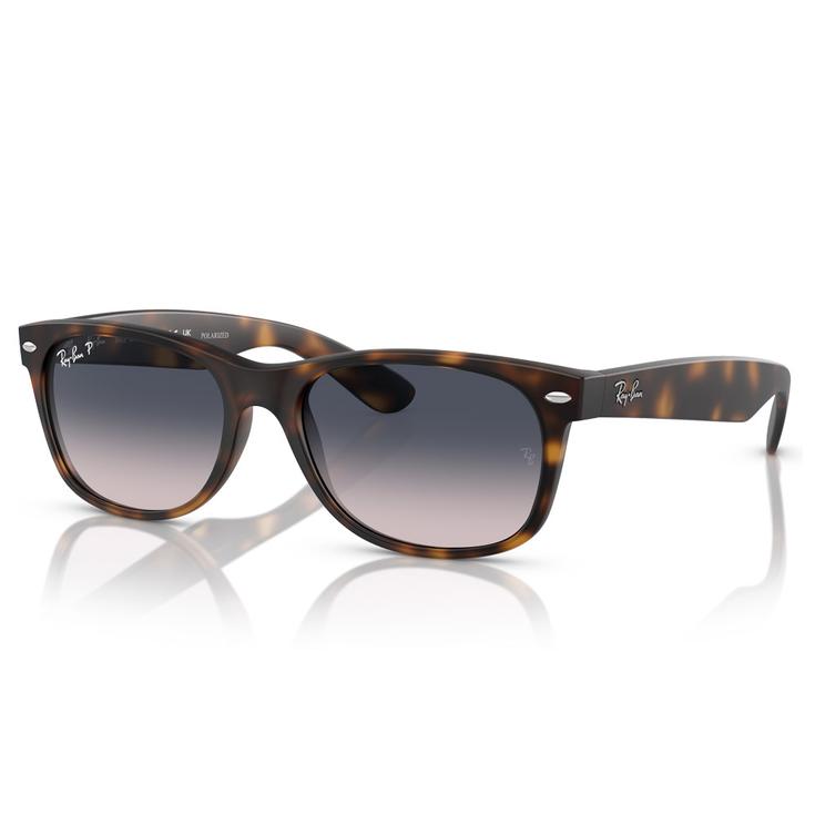 Ray Ban Sonnenbrille RB2132 New Wayfarer Classic Matte Havana Polar Blue Präsentation