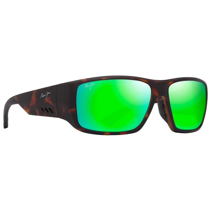 Maui Jim Sonnenbrille Keha Asian Fit Havane Foncé Mat Maui Green Minéral SuperThin Präsentation